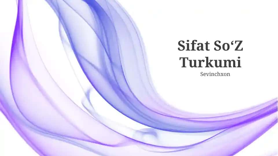 Sifat SoʻZ Turkumi