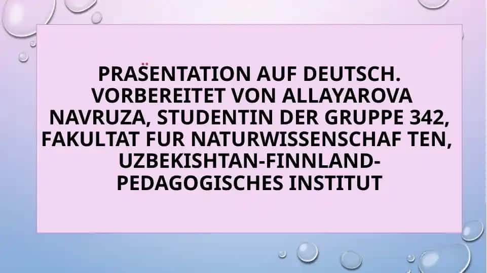 ANGABEN ZUR PERSON Präsentation
