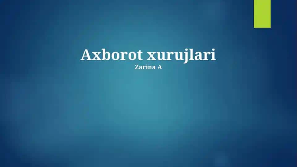 Axborot xurujlari – axborot oqishining oldini olish