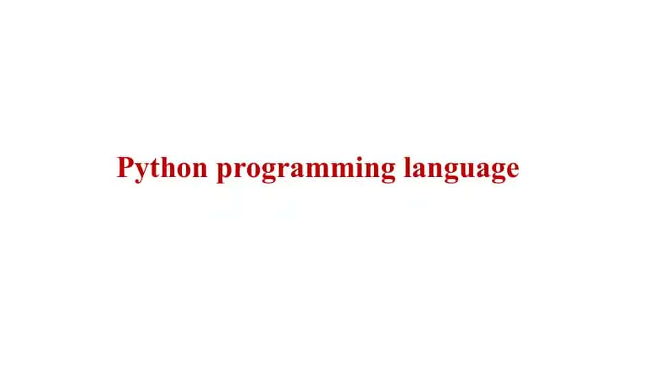Python programming language