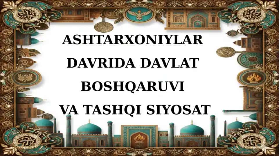 Davlat boshqaruvini tashqi siyosati