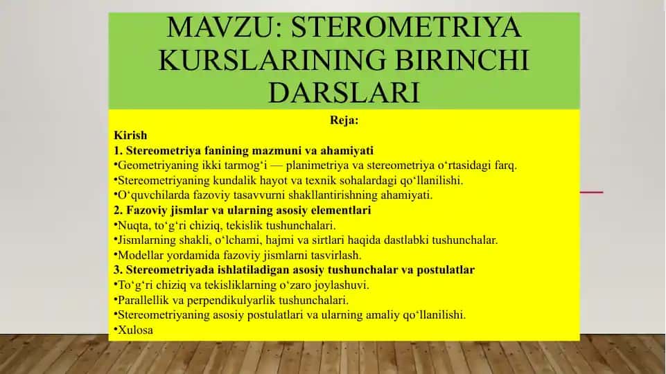 Stereometriya kurslari