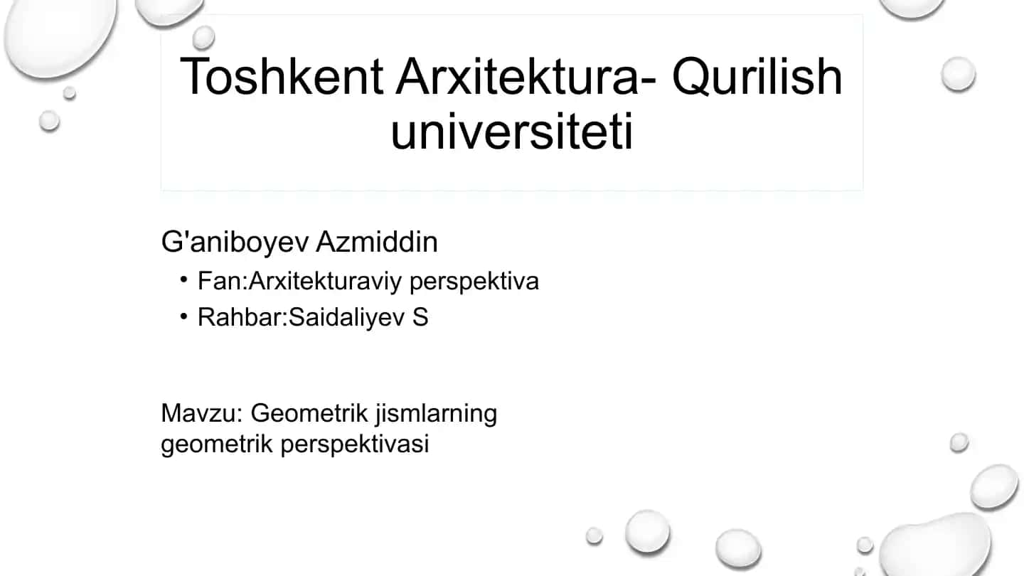 Geometrik jismlarning geometrik perspektivasi