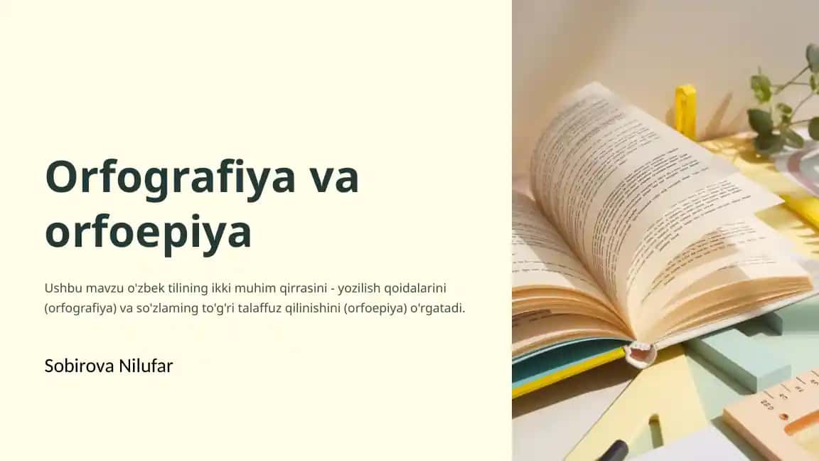 Orfografiya va orfoepiya