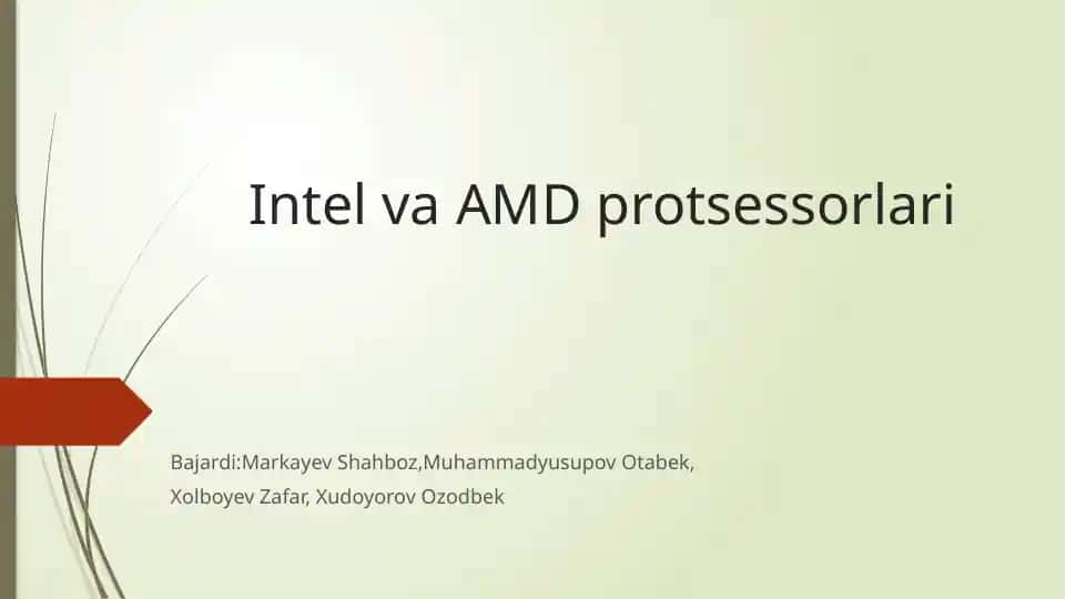 Intel va AMD protsessorlari