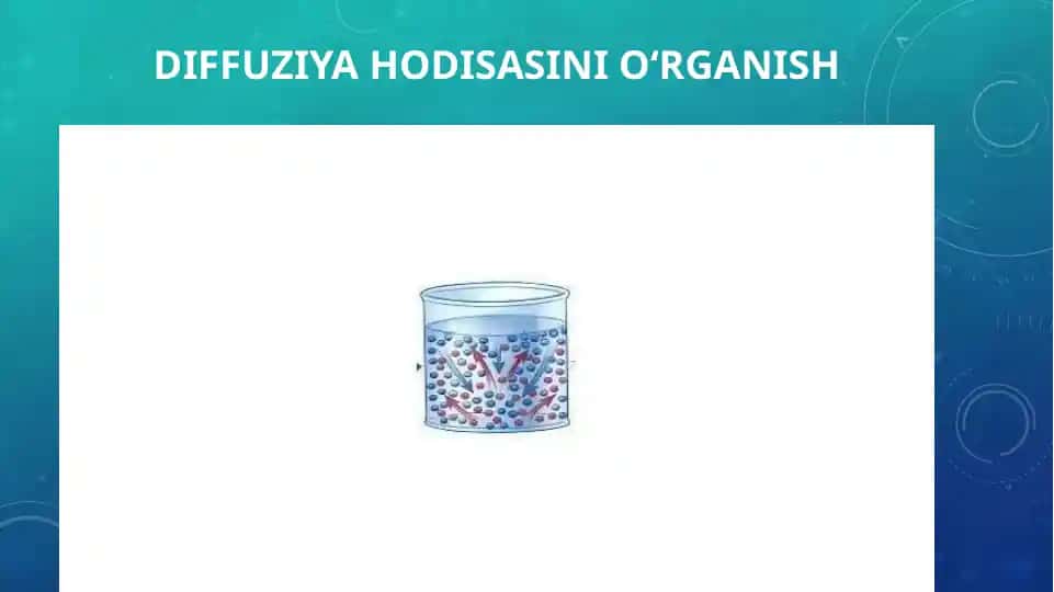 DIFFUZIYA HODISASINI O‘RGANISH