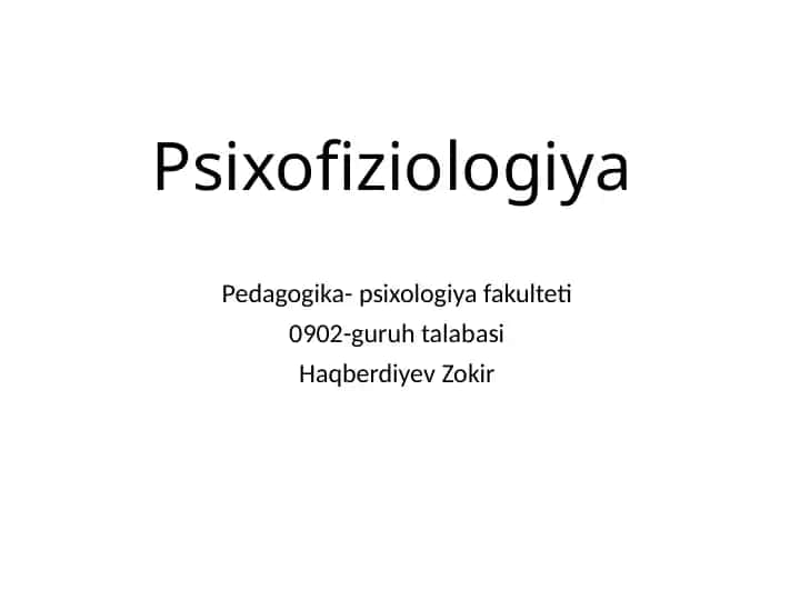 Psixofiziologiya