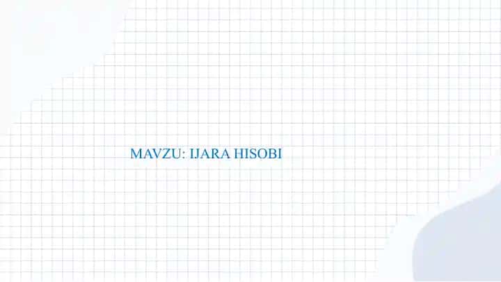 IJARA HISOBI