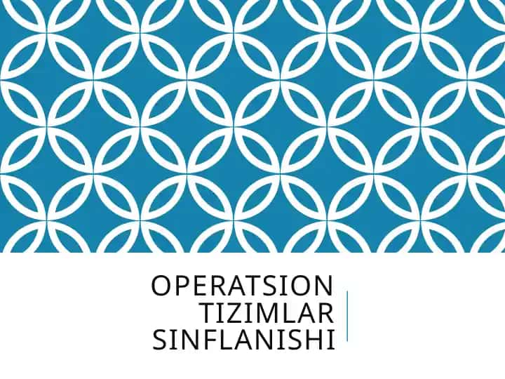 Operatsion tizimlar sinflanishi