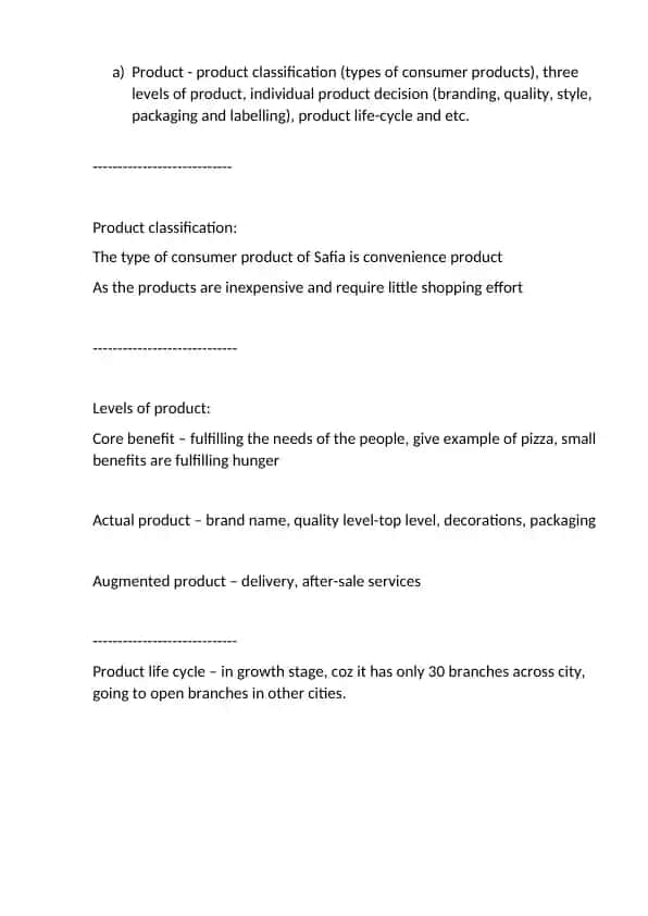 Product classification and product decision