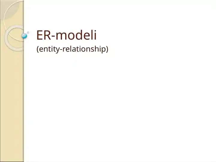ER-modeli (entity-relationship)