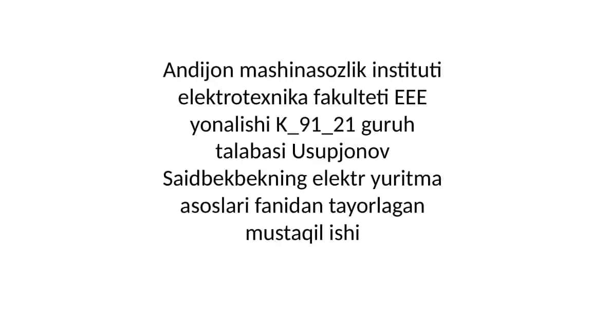 Sinhronmotorlarining matematik modellarini tuzish