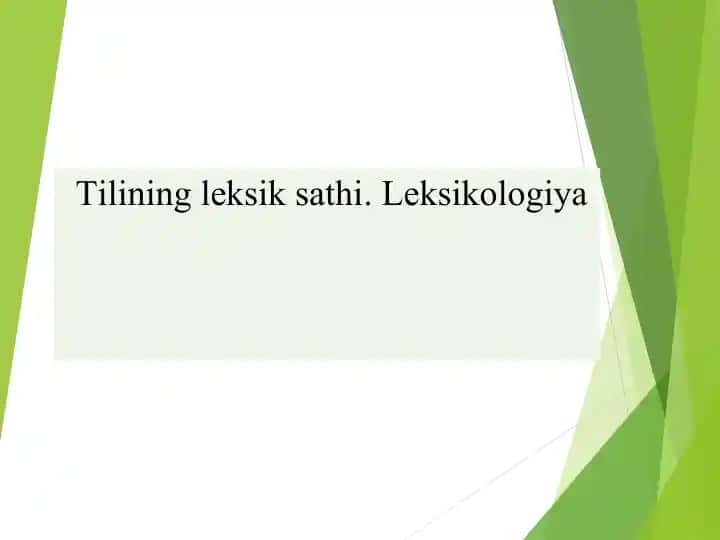 Hozirgi o‘zbek adabiy tilining leksik sathi va leksikologiyasi