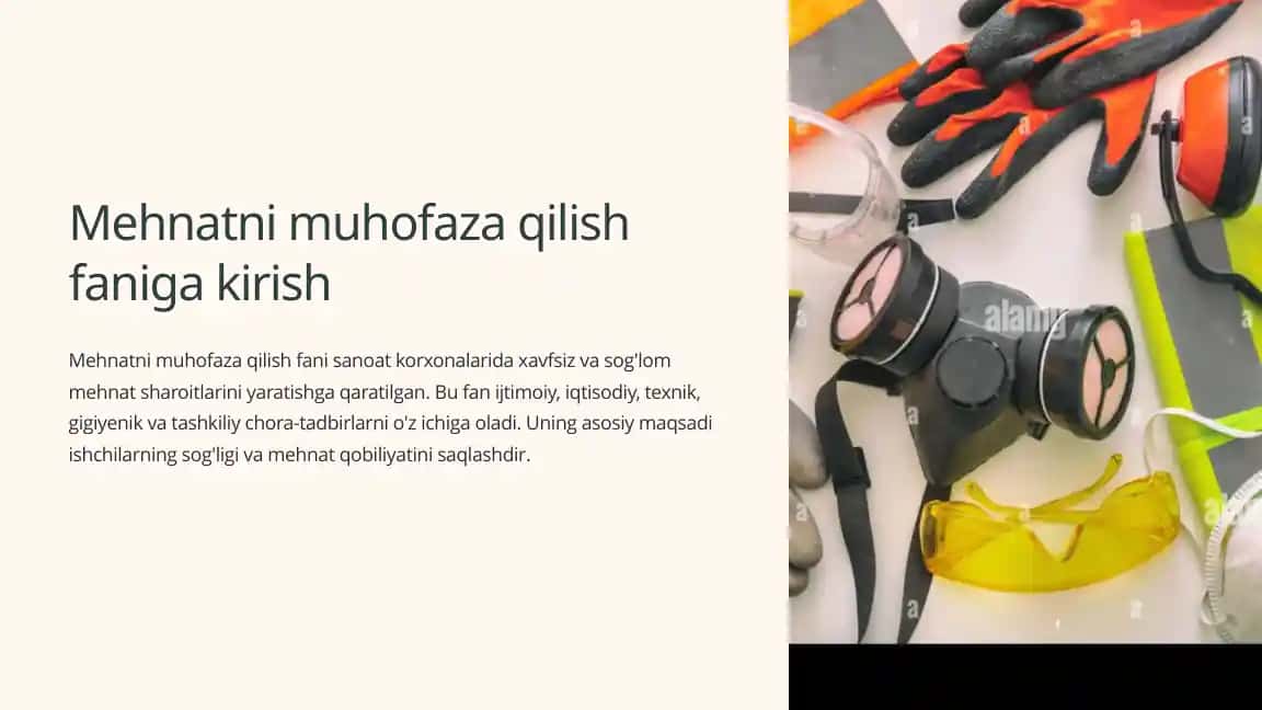 Mehnatni muhofaza qilish faniga kirish