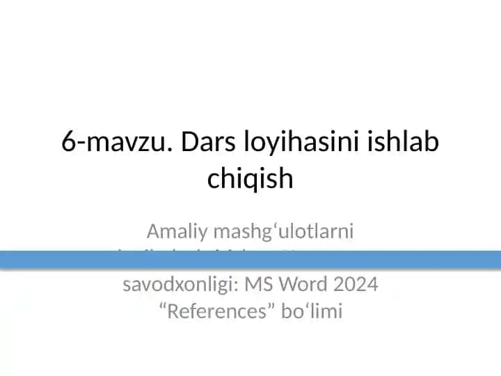 Dars loyihasi