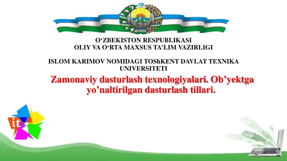 Zamonaviy dasturlash texnologiyalari