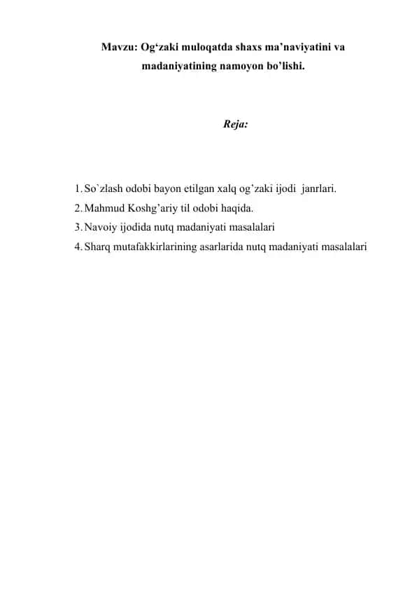 Xalq Og‘zaki Ijodi Janrlari