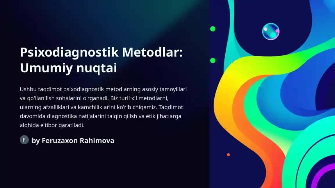 Psixodiagnostik Metodlar