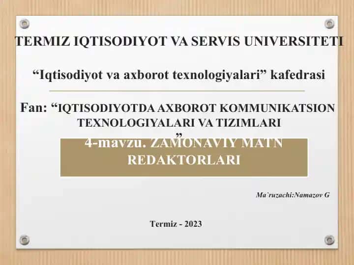 Zamonaviy matn redaktorlari