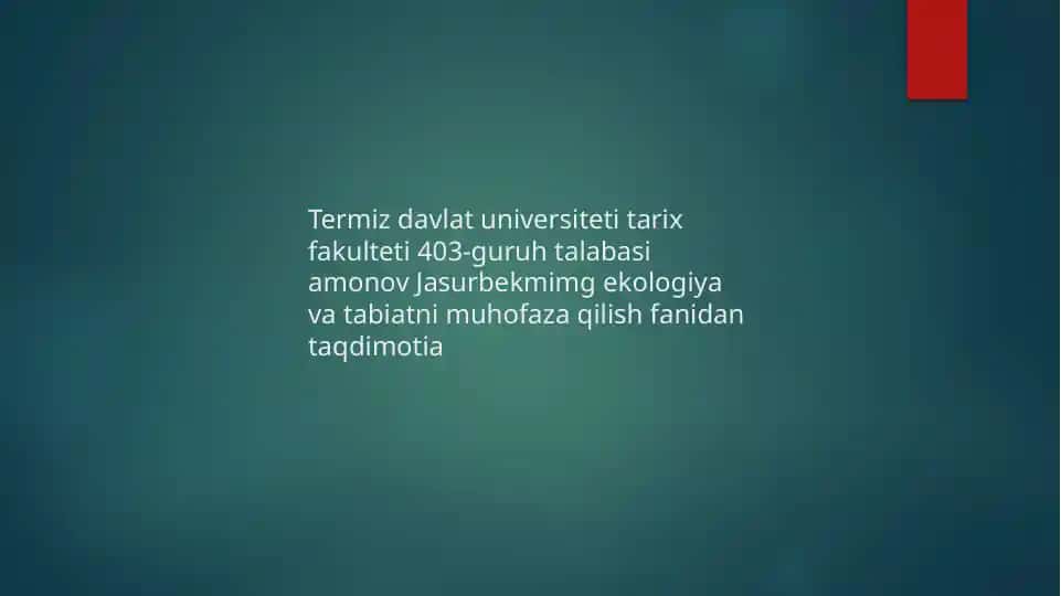 Nuosferatushunchasi va atrof muhit muhofazasi