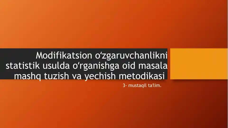 Modifikatsion o‘zgaruvchanlik