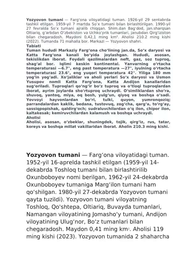 Yozyovon tumani