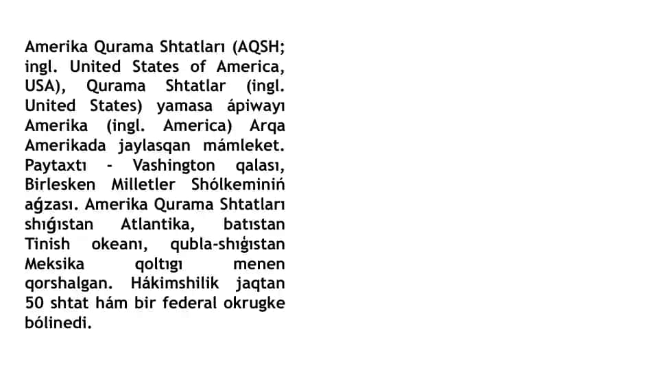 Amerika Qurama Shtatları (United States of America)