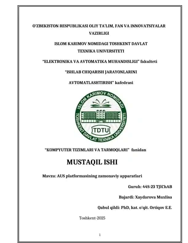AUS platformasining zamonaviy apparatlari