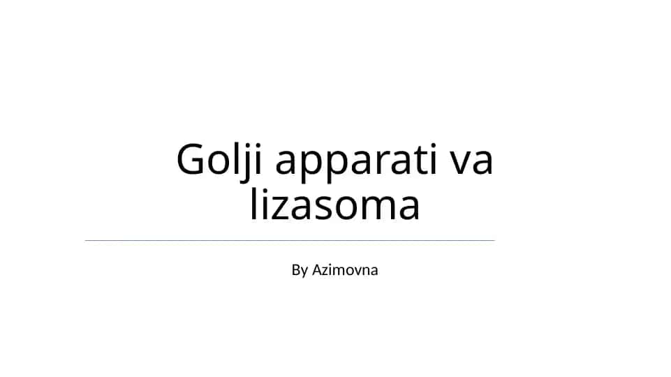 Golji apparati va lizosoma