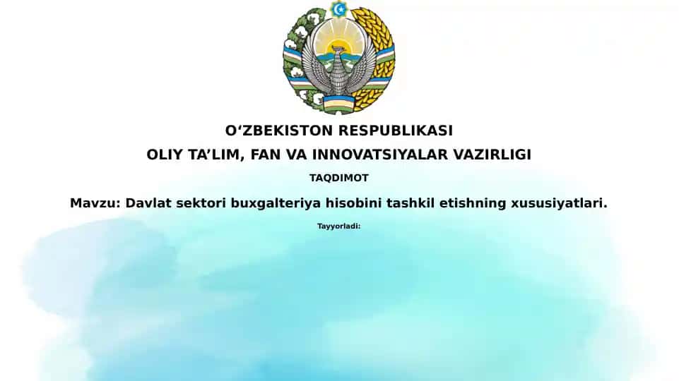 Davlat sektoridagi buxgalteriya hisobi