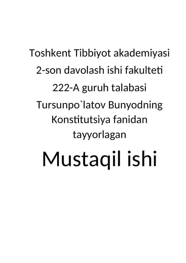 Konstitutsiyadagi davlat zimmasidagi muhim ijtimoiy majburiyatlar