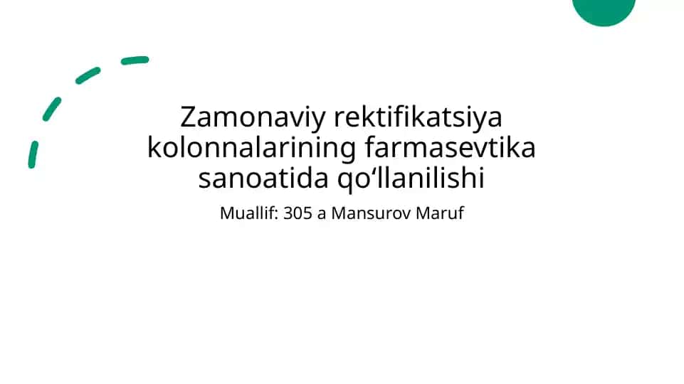 Zamonaviy rektifikatsiya kolonnalari