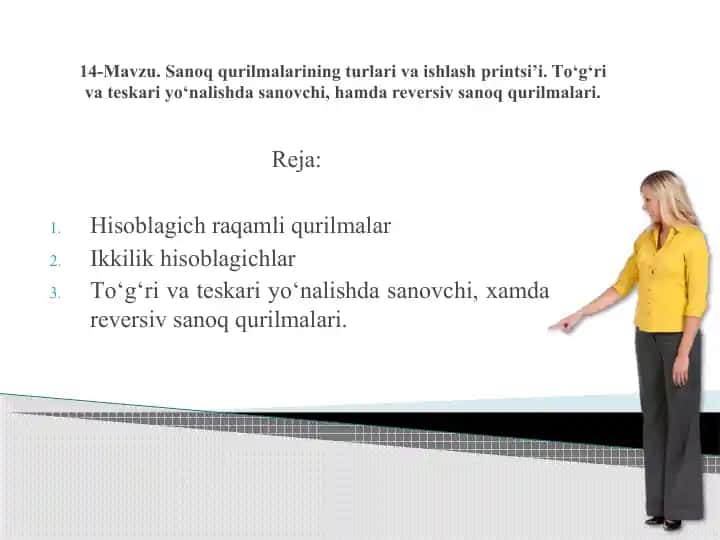 Sanoq qurilmalarining turlari va ishlash printsipi