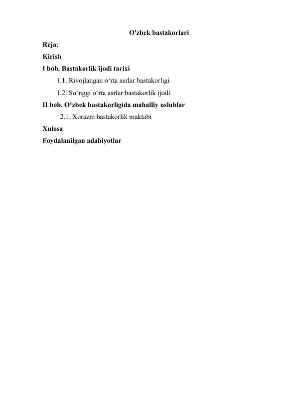 O'zbek bastakorlari