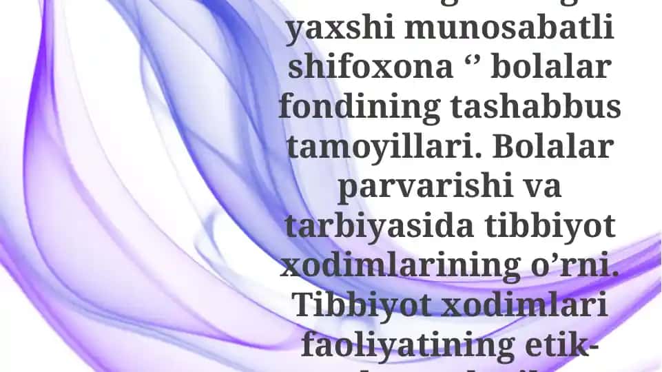 Bolalarga va o’smirlarga davolash-profilaktik yordam ko’rsatishning zamonaviy tamoyillari