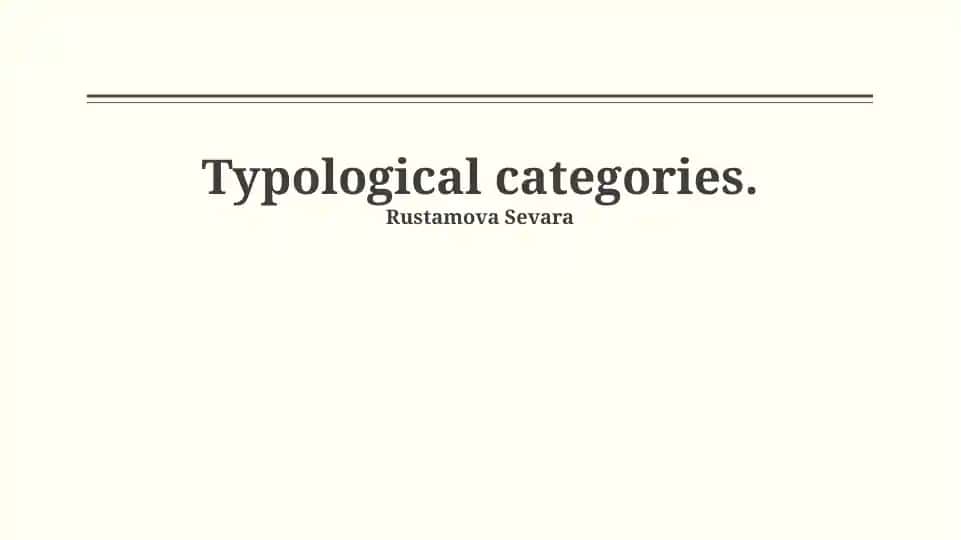 Typological categories
