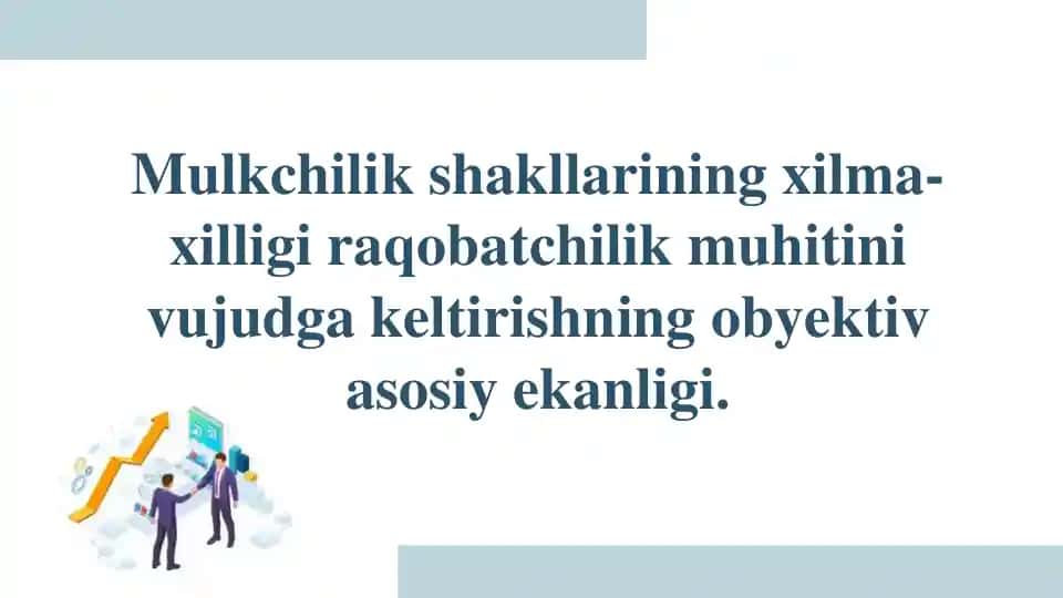 Mulkchilik shakllarining xilma-xilligi