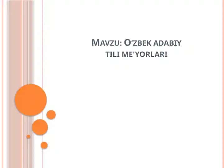 O’zbek adabiy tili me'yorlari