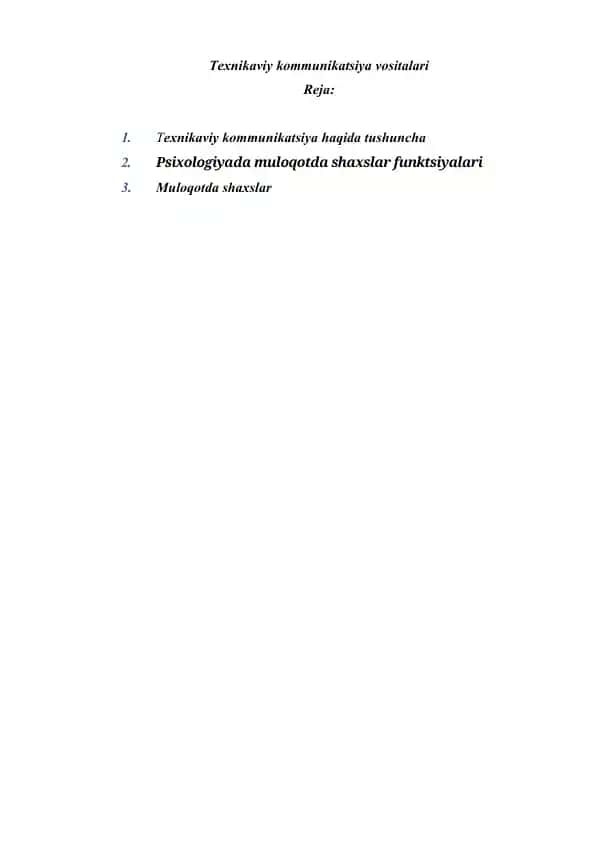 Texnikaviy kommunikatsiya vositalari