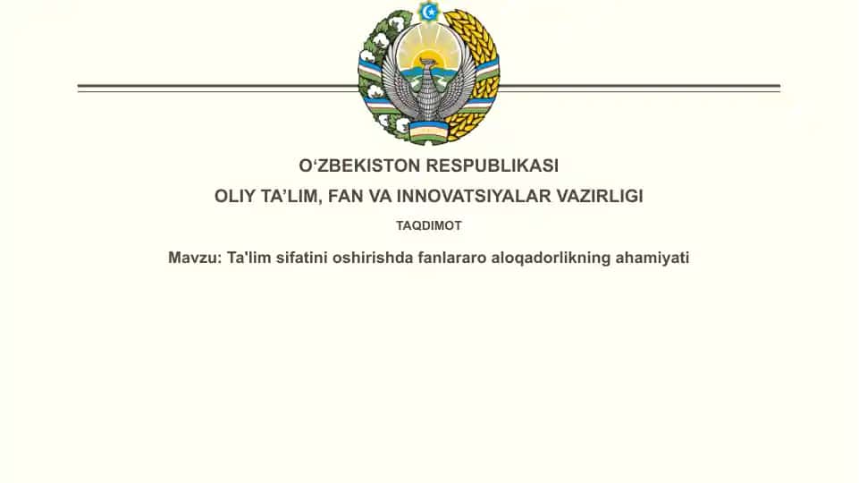 Fanlararo aloqalar: Ta'limda fanlararo integratsiya