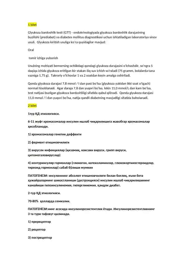 Glyukoza bardoshlik testi (GTT)