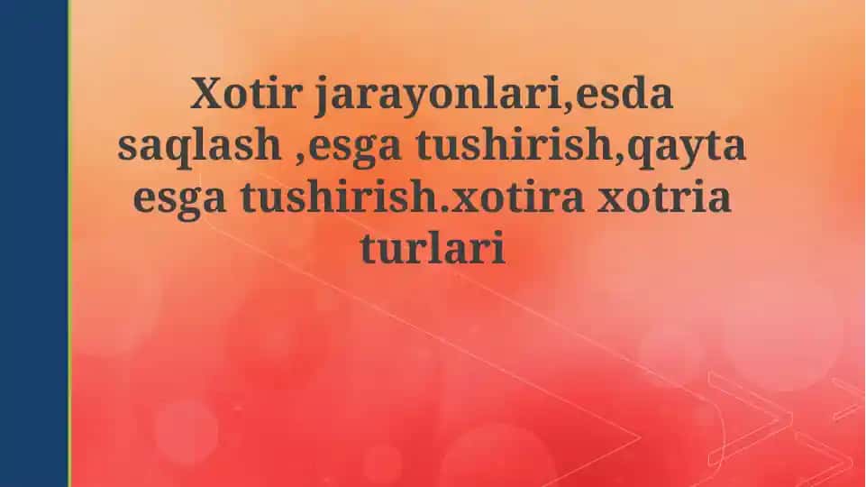 Xotirjarayonlari