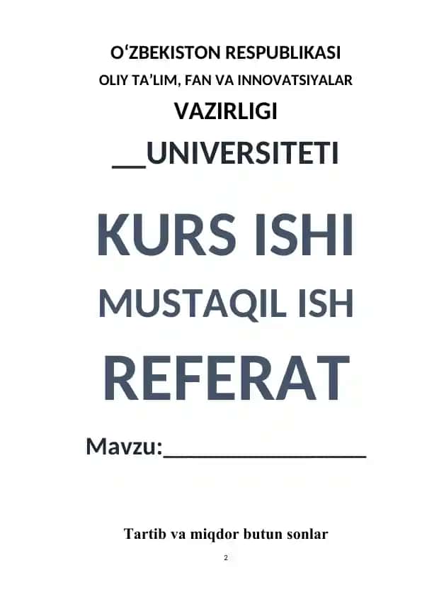 Tartib va miqdor butun sonlar matematik tasavvurlarni shakllantirishda qiziqarli material
