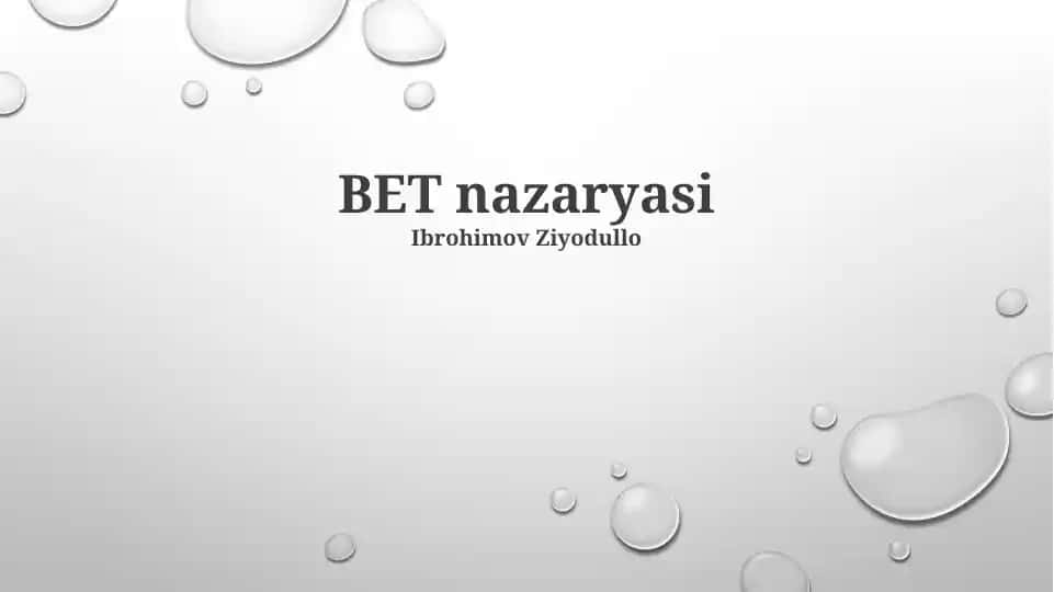 BET nazaryasi