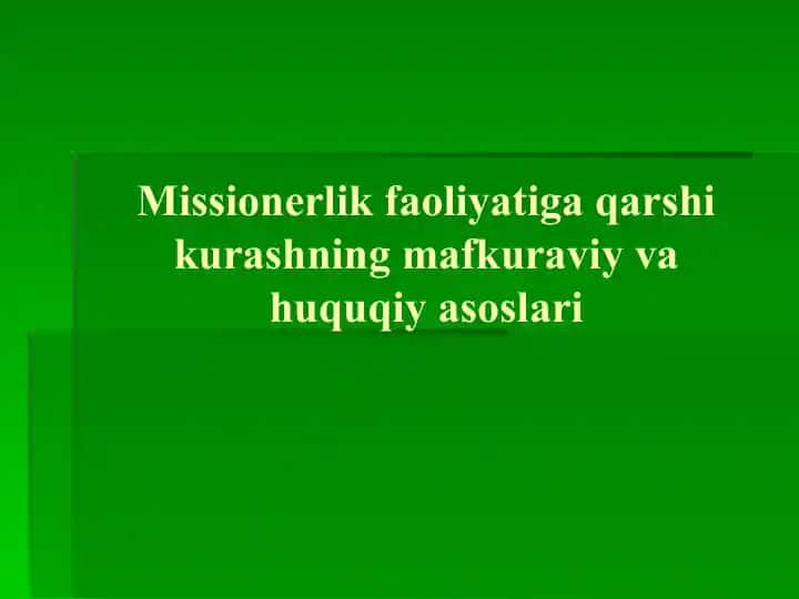 O’zbekistonda faoliyat olib borayotgan diniy konfessiyalar