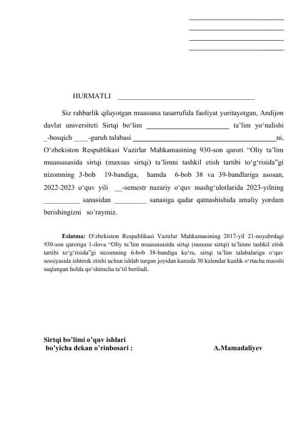 O‘quv ishlari yuritish tartibi