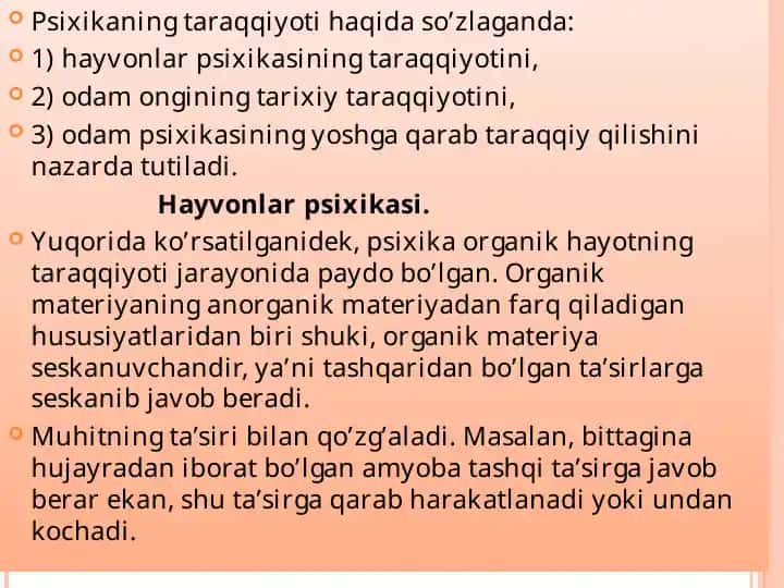 Psixologiyada Hayvonlar Psixikasi