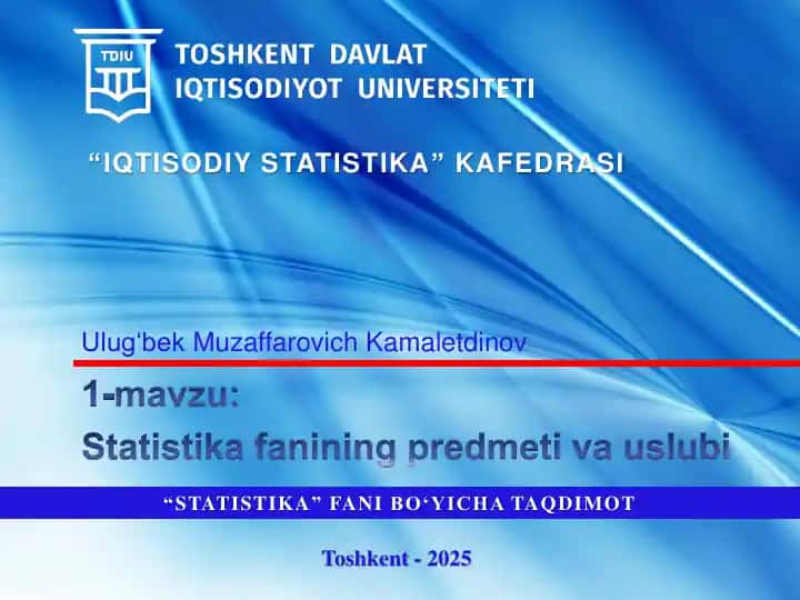 IQTISODIY STATISTIKA
