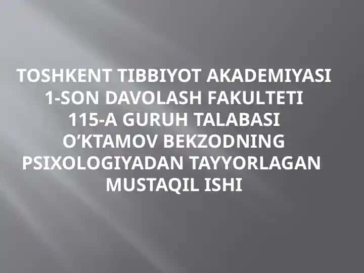 Psixologiya haqida ma’lumotlar
