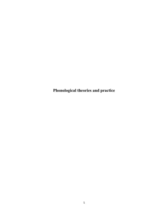 Phonological theories and practice